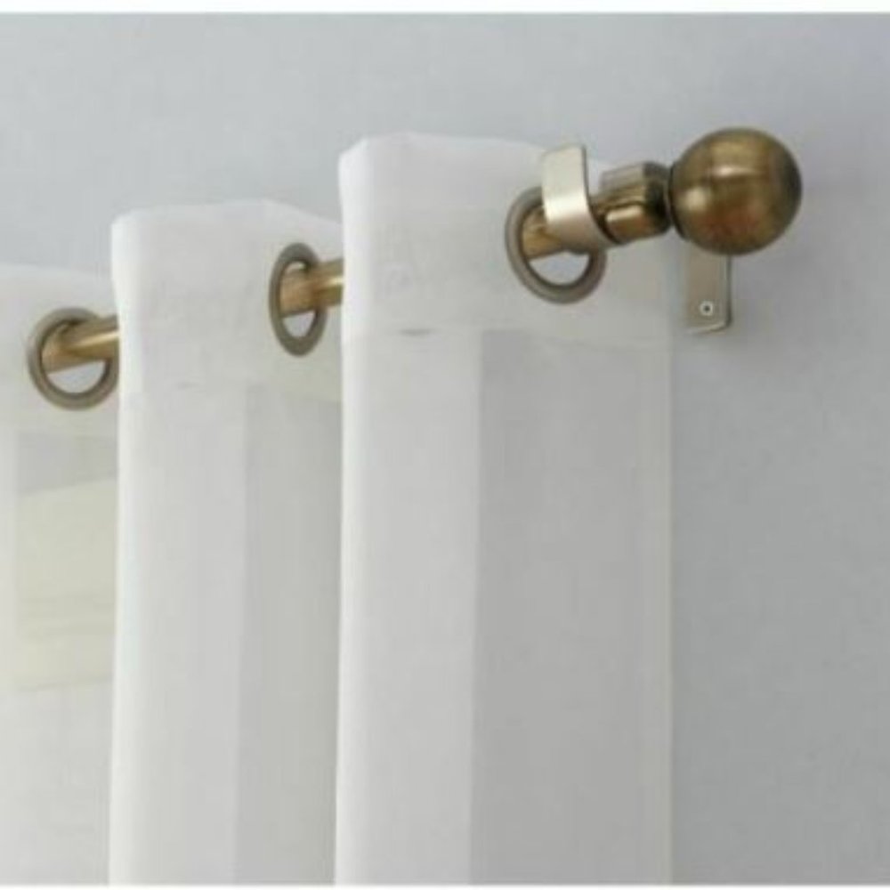 Emily Sheer Voile Grommet Curtain Panel, 59" x 63", Eggshell No. 918 NEW IN PACK
